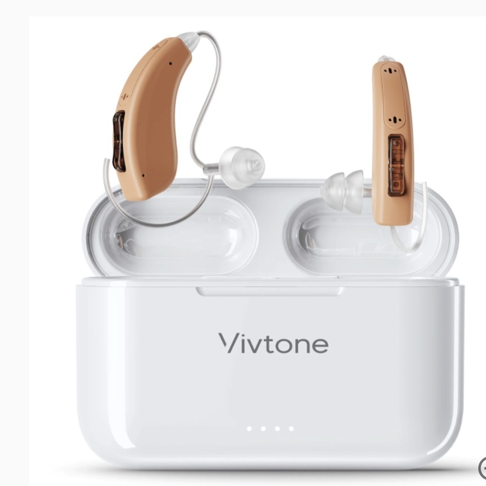 Vivtone Beige Hearing Aids with Charging Case Working Great NWOB